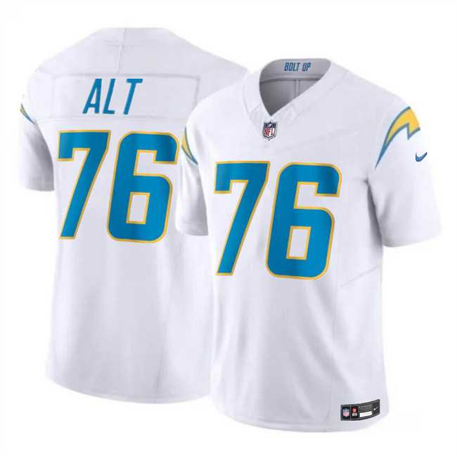 Men & Women & Youth Los Angeles Chargers #76 Joe Alt White 2024 Draft F.U.S.E. Vapor Limited Stitched Jersey